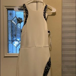 White Guess dress with black lace trimmings